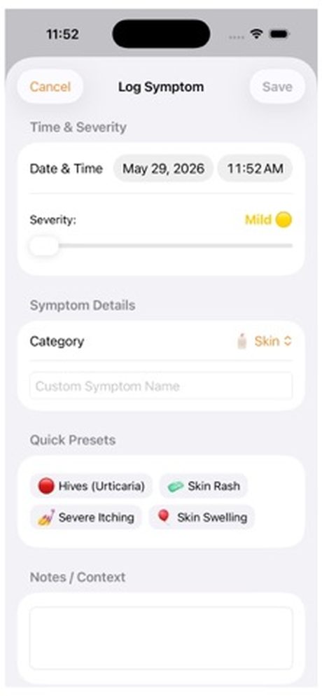 AllergyFoodDiary Screenshots 4